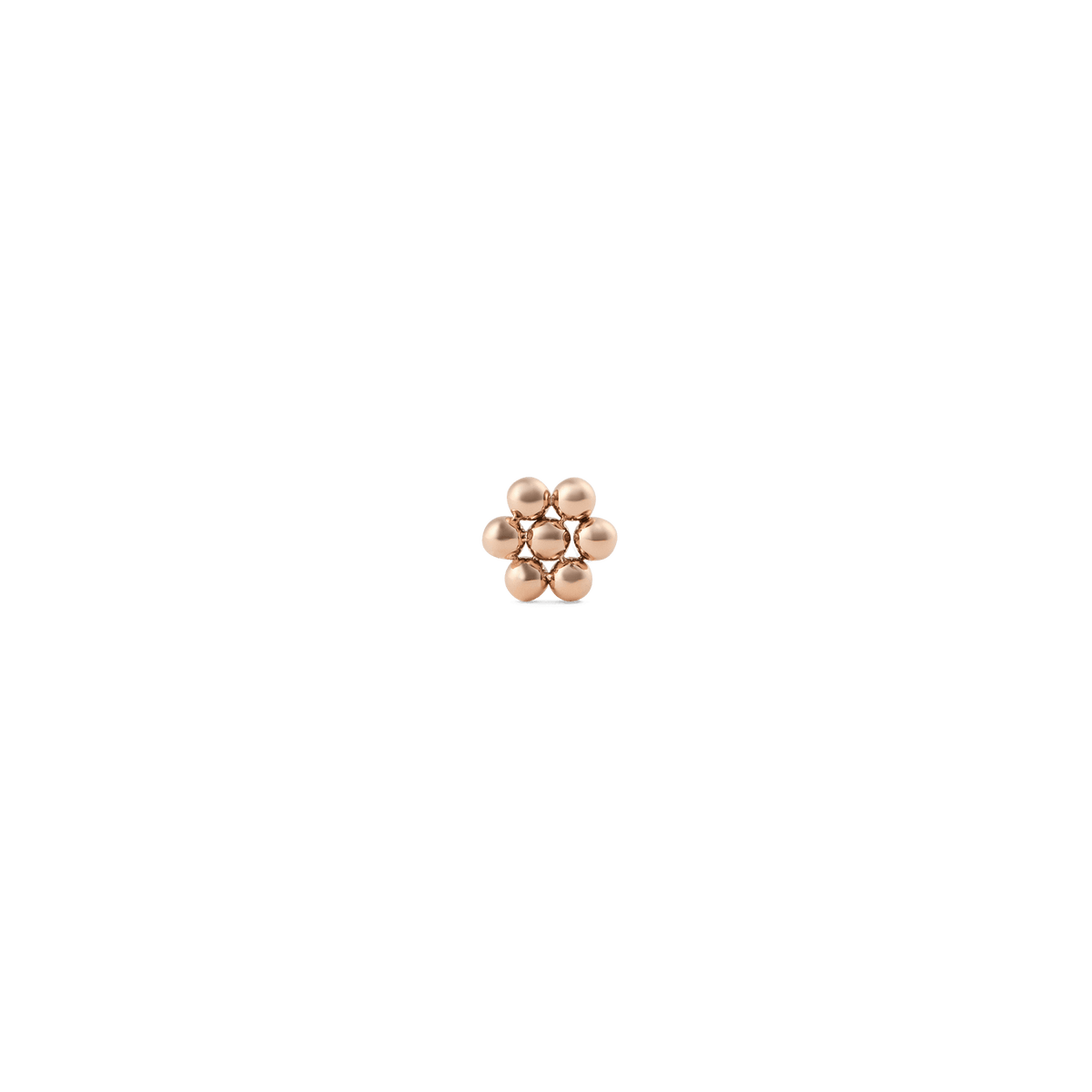 Micro Flower 花朵造型玫瑰金單耳耳環