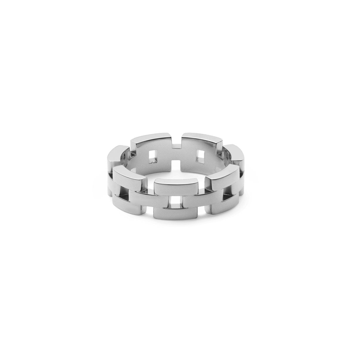 3-Link Inspired 銀色戒指