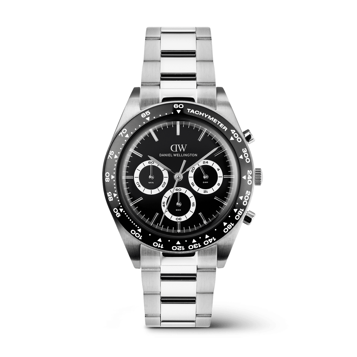 Iconic Tachymeter 三珠鍊帶三眼計時黑色手錶