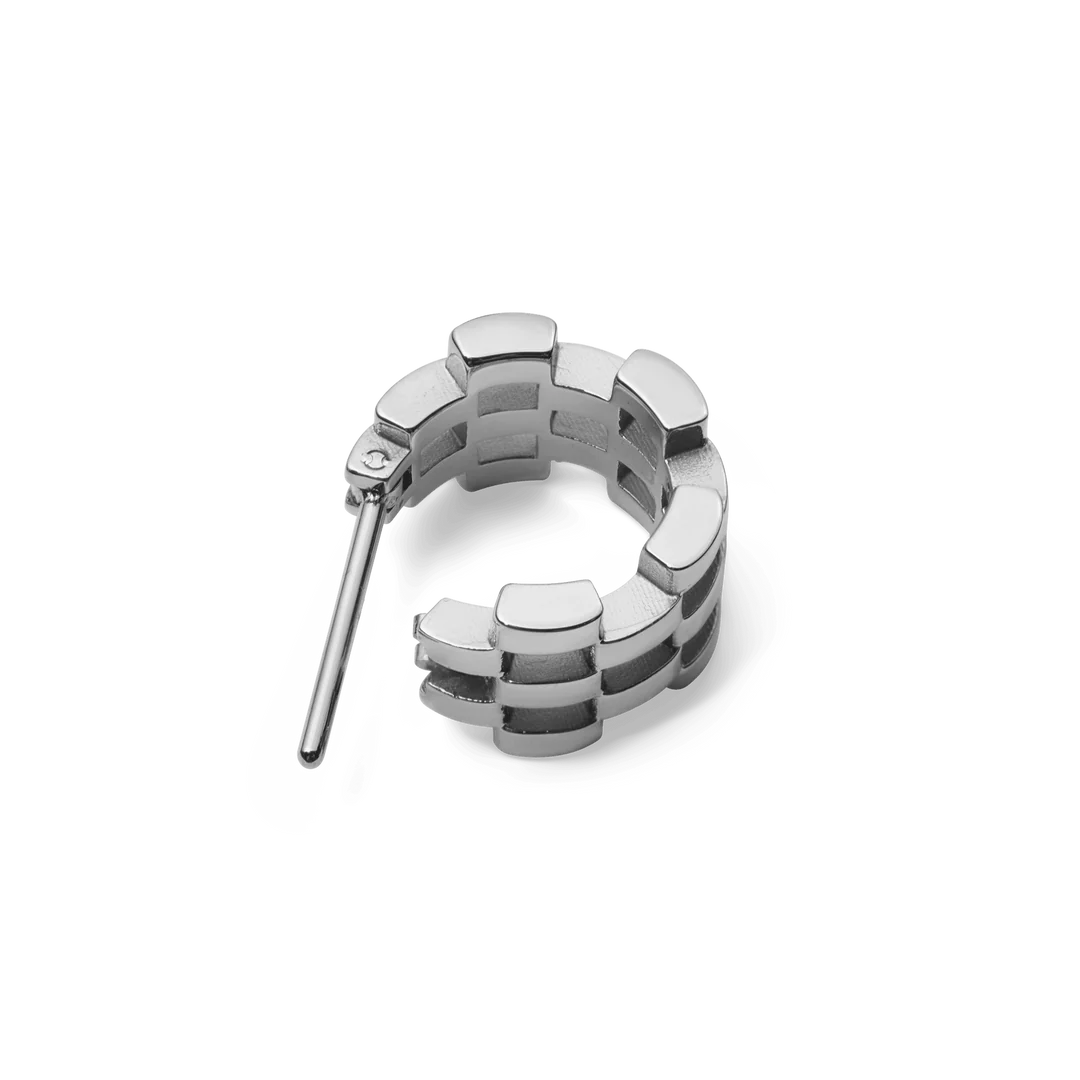 5-Link Inspired 銀色圈式耳環