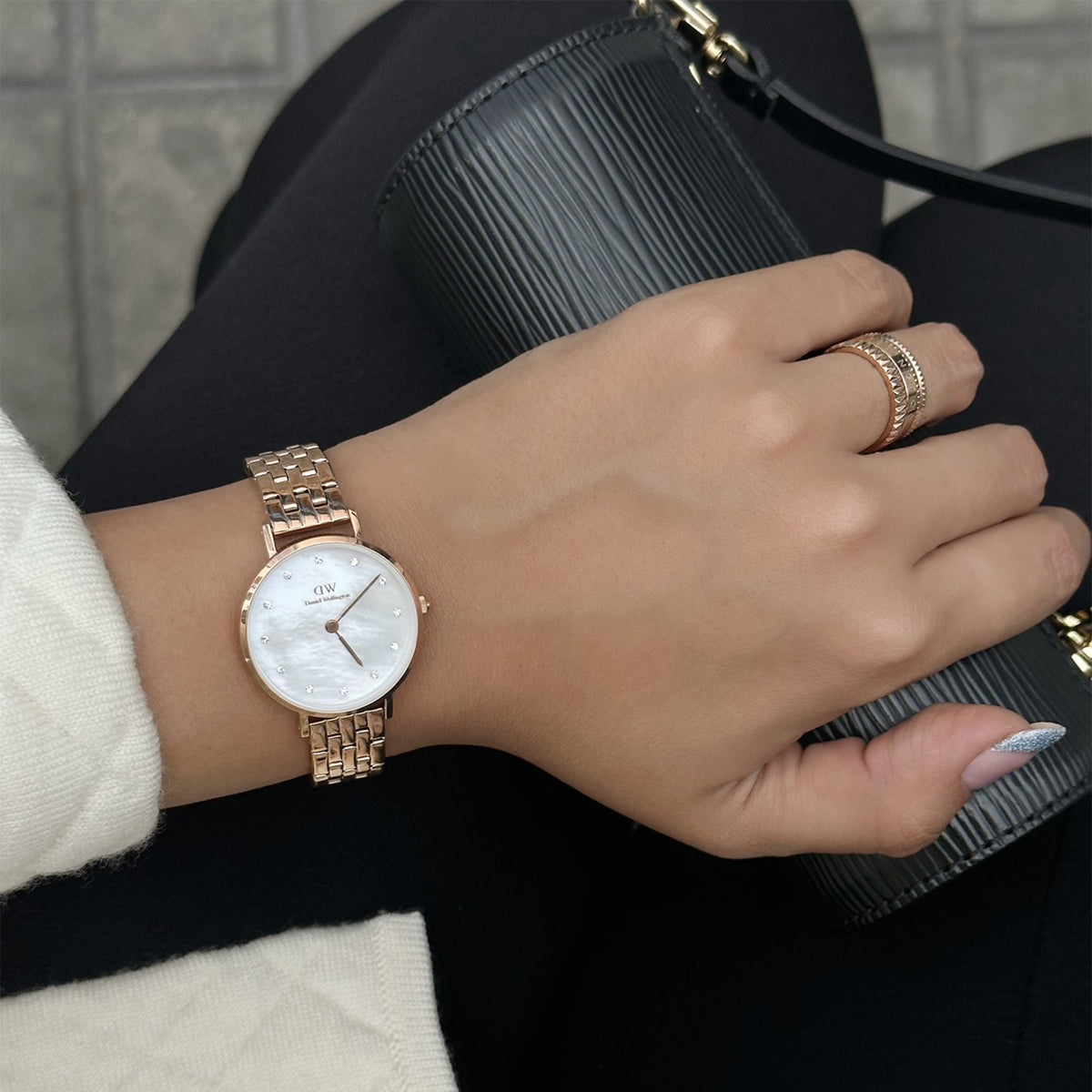 Petite Lumine Melrose 五珠鍊式玫瑰金手錶