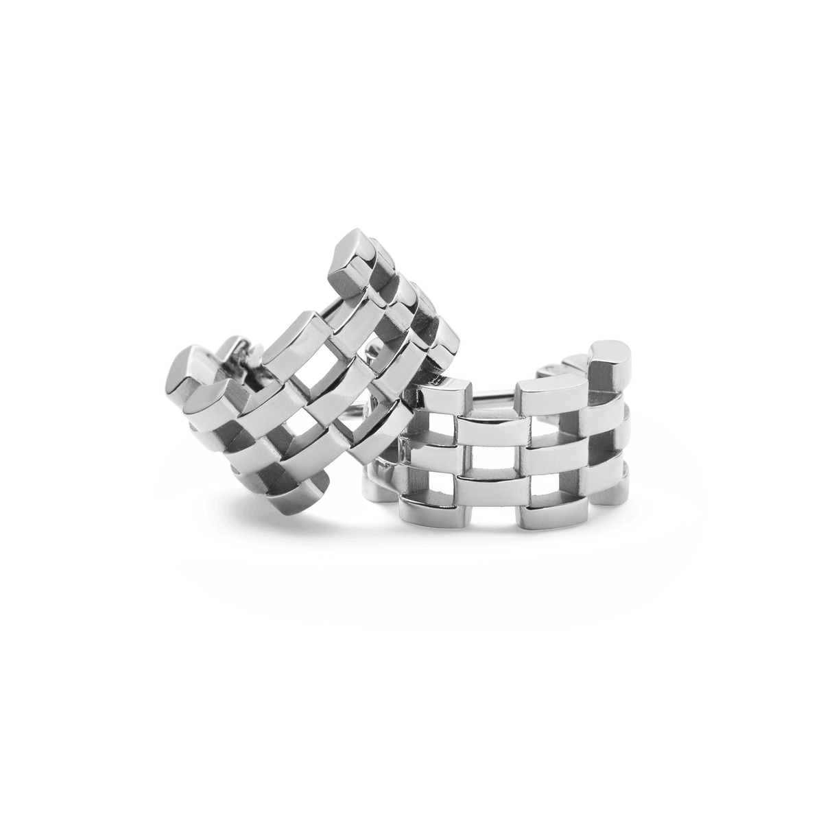 5-Link Inspired 銀色圈式耳環